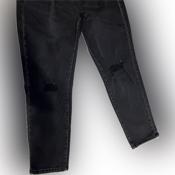 Vervet 29 Black Erika Stretch Mom Jeans | High Waist | Distressed | Tie Waist - Picture 6 of 16